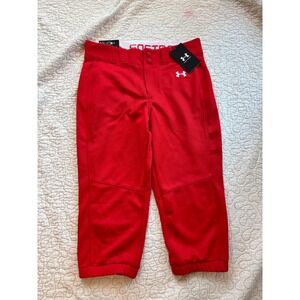 Under Armour Womens Red Cropped Softball Pants Size Small